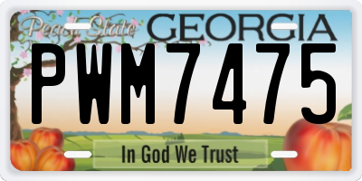 GA license plate PWM7475