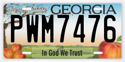 GA license plate PWM7476