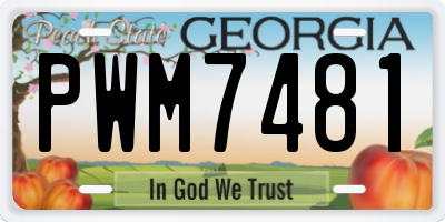 GA license plate PWM7481