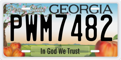 GA license plate PWM7482