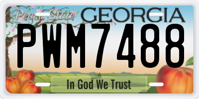 GA license plate PWM7488