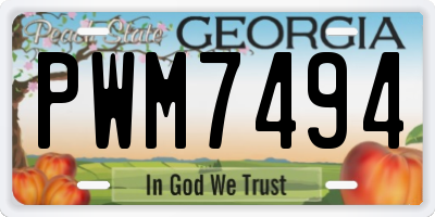 GA license plate PWM7494