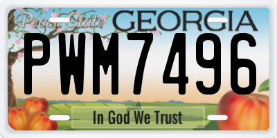GA license plate PWM7496