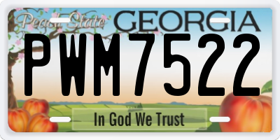 GA license plate PWM7522