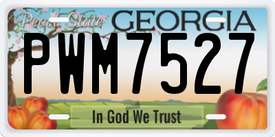 GA license plate PWM7527