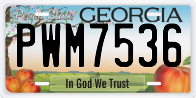 GA license plate PWM7536
