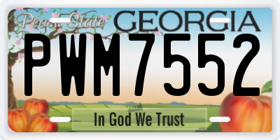 GA license plate PWM7552