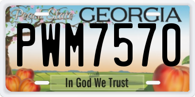 GA license plate PWM7570