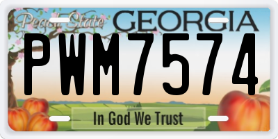 GA license plate PWM7574