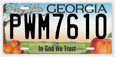 GA license plate PWM7610