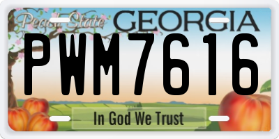 GA license plate PWM7616