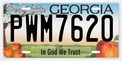 GA license plate PWM7620