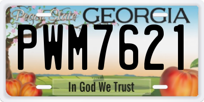 GA license plate PWM7621