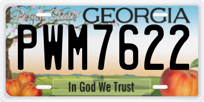 GA license plate PWM7622