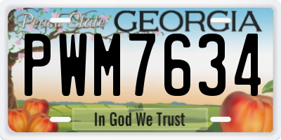 GA license plate PWM7634