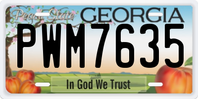 GA license plate PWM7635