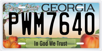 GA license plate PWM7640