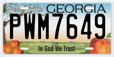 GA license plate PWM7649