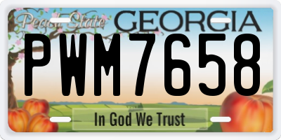 GA license plate PWM7658
