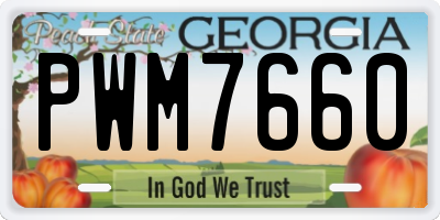 GA license plate PWM7660