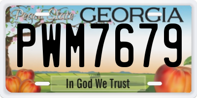 GA license plate PWM7679
