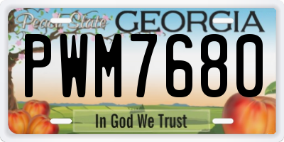 GA license plate PWM7680