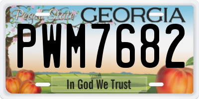 GA license plate PWM7682