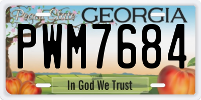 GA license plate PWM7684