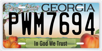 GA license plate PWM7694
