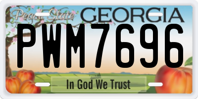 GA license plate PWM7696