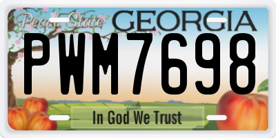 GA license plate PWM7698