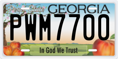 GA license plate PWM7700