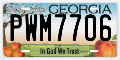 GA license plate PWM7706