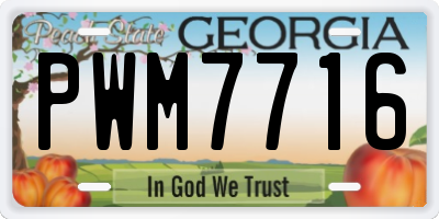 GA license plate PWM7716