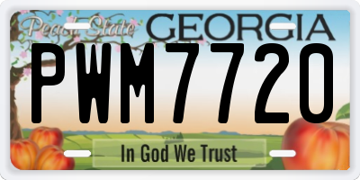 GA license plate PWM7720