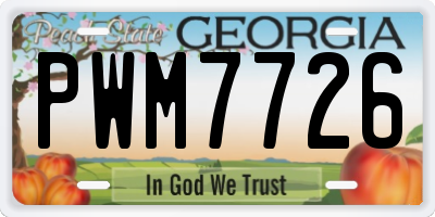 GA license plate PWM7726