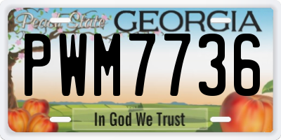 GA license plate PWM7736