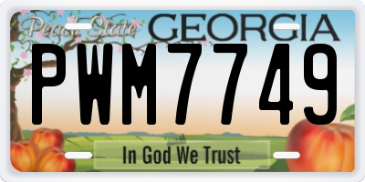 GA license plate PWM7749