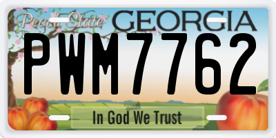 GA license plate PWM7762