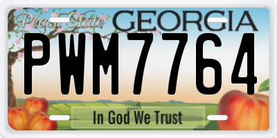 GA license plate PWM7764