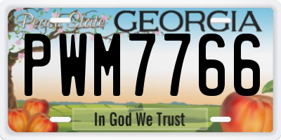 GA license plate PWM7766