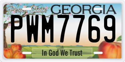 GA license plate PWM7769
