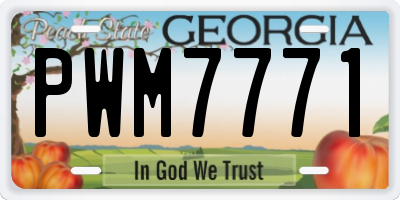 GA license plate PWM7771