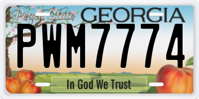GA license plate PWM7774