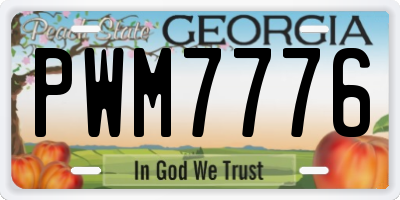 GA license plate PWM7776