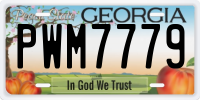 GA license plate PWM7779