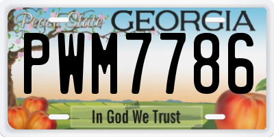 GA license plate PWM7786