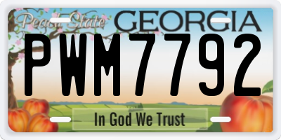 GA license plate PWM7792