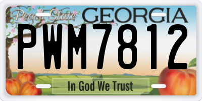 GA license plate PWM7812