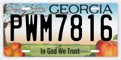 GA license plate PWM7816